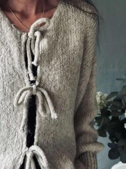 VIAMAJA Cardigans<Cardigan med sløjfer - Beige