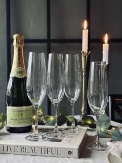VIAMAJA Krus, Kopper Og Glas<Champagneglas CRYSTAL - Sæt med 4 stk.