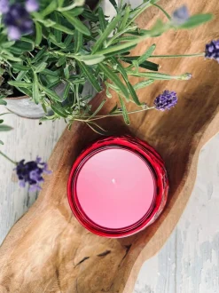 VIAMAJA Stearinlys|Stearinlys<Citronella i farvet glas - PINK