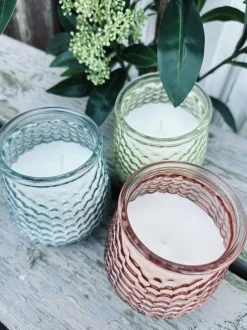 VIAMAJA Stearinlys|Stearinlys<Citronella lys - Mix i farvet glas