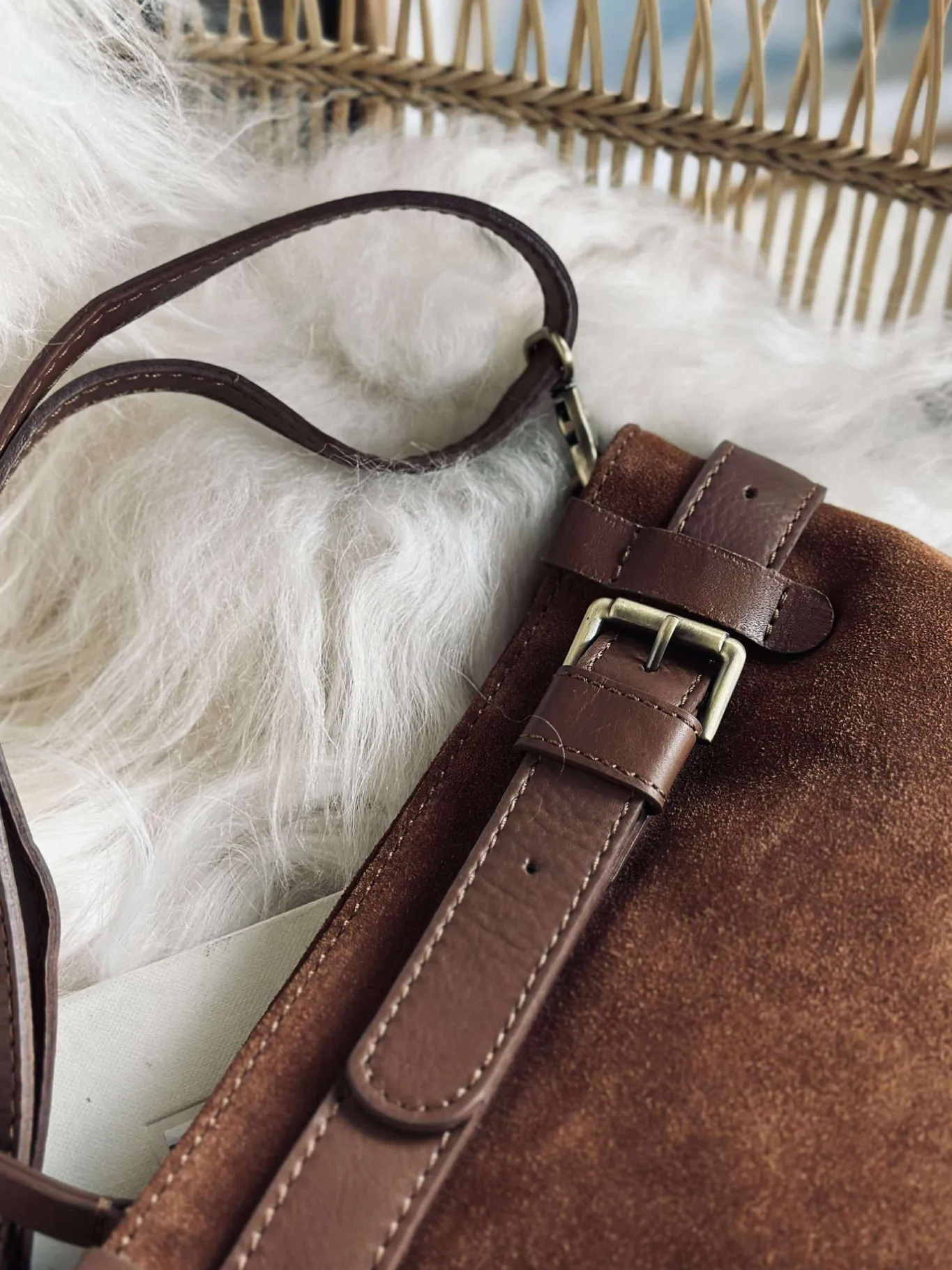 VIAMAJA Clutch<Clutch ruskind - Cognac
