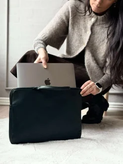VIAMAJA Computertasker|Læder Tasker<Computercover med håndtag og frontlomme