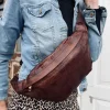 VIAMAJA Bæltetasker|Læder Tasker<Cool Buffy Bumbag i smørblødt læder - Brandy