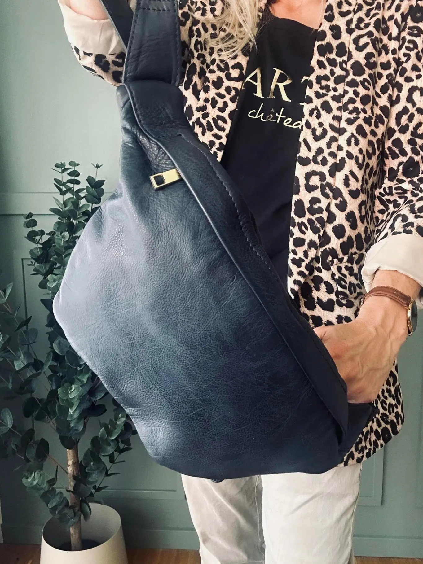 VIAMAJA Bæltetasker|Læder Tasker<Cool Buffy Bumbag i smørblødt læder - Midnight Blue