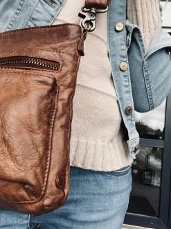 VIAMAJA Cross Body|Læder Tasker<Crossbody CHESTNUT - Ultra blød