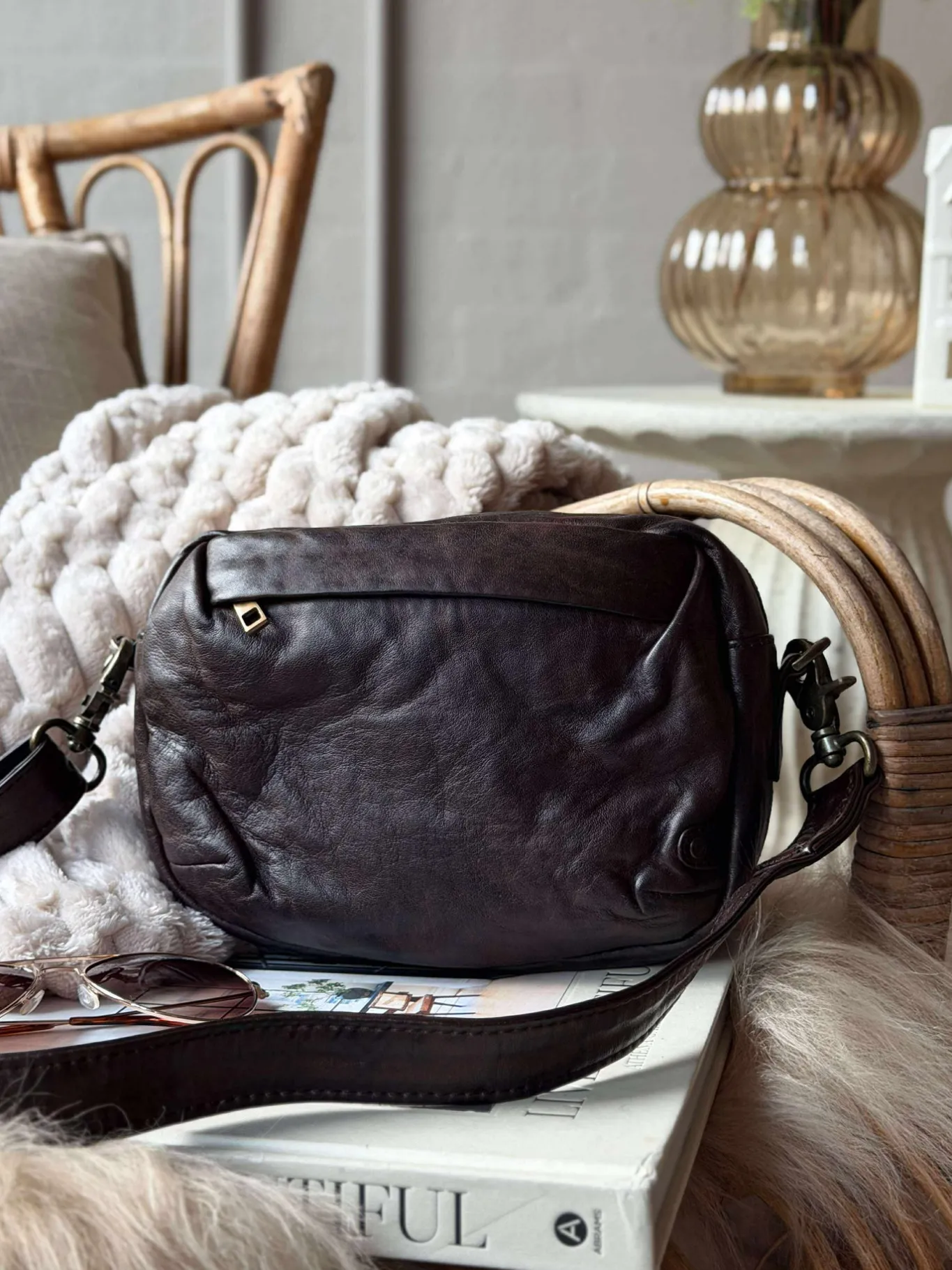 VIAMAJA Cross Body|Læder Tasker<Crossbody Hanna - Winter brown