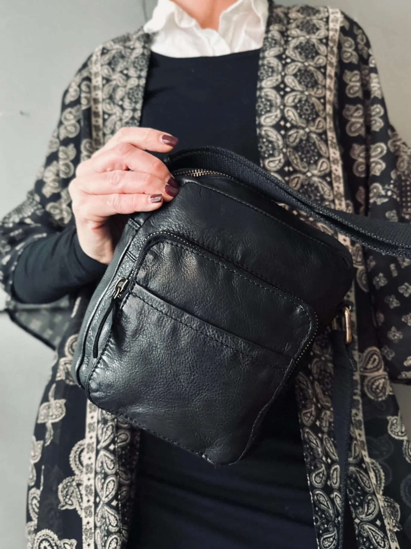 VIAMAJA Cross Body|Læder Tasker<Crossbody Raw Boheme – Black unisex