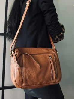 VIAMAJA Cross Body|Læder Tasker<Crossbody Raw Boheme Big – Cognac