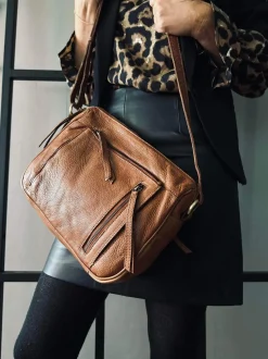 VIAMAJA Cross Body|Læder Tasker<Crossbody Raw Boheme Big – Cognac