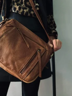 VIAMAJA Cross Body|Læder Tasker<Crossbody Raw Boheme Big – Cognac