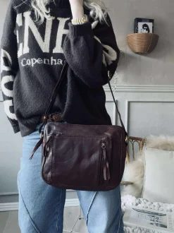 VIAMAJA Cross Body|Læder Tasker<Crossbody Raw Boheme Big – Brown