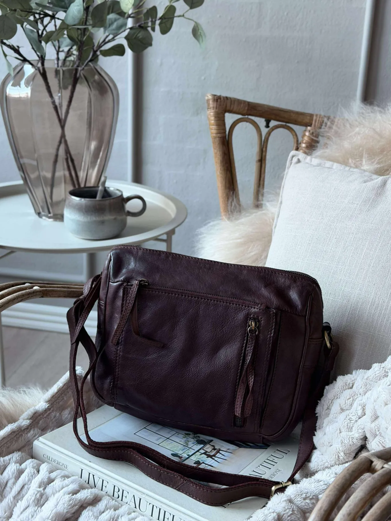 VIAMAJA Cross Body|Læder Tasker<Crossbody Raw Boheme Big – Brown
