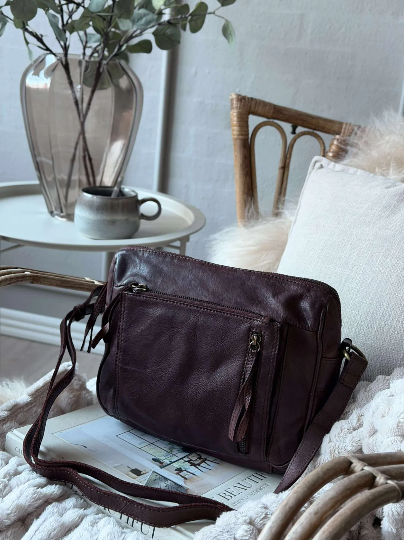 VIAMAJA Cross Body|Læder Tasker<Crossbody Raw Boheme Big – Brown