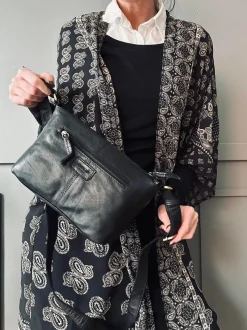 VIAMAJA Cross Body|Læder Tasker<Crossbody Raw Boheme Medium – Black