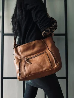 VIAMAJA Cross Body|Læder Tasker<Crossbody Raw Boheme XL – Cognac