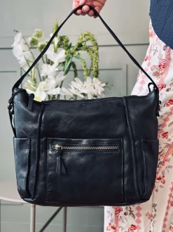 VIAMAJA Cross Body|Læder Tasker<Crossbody Raw Boheme XL – Black