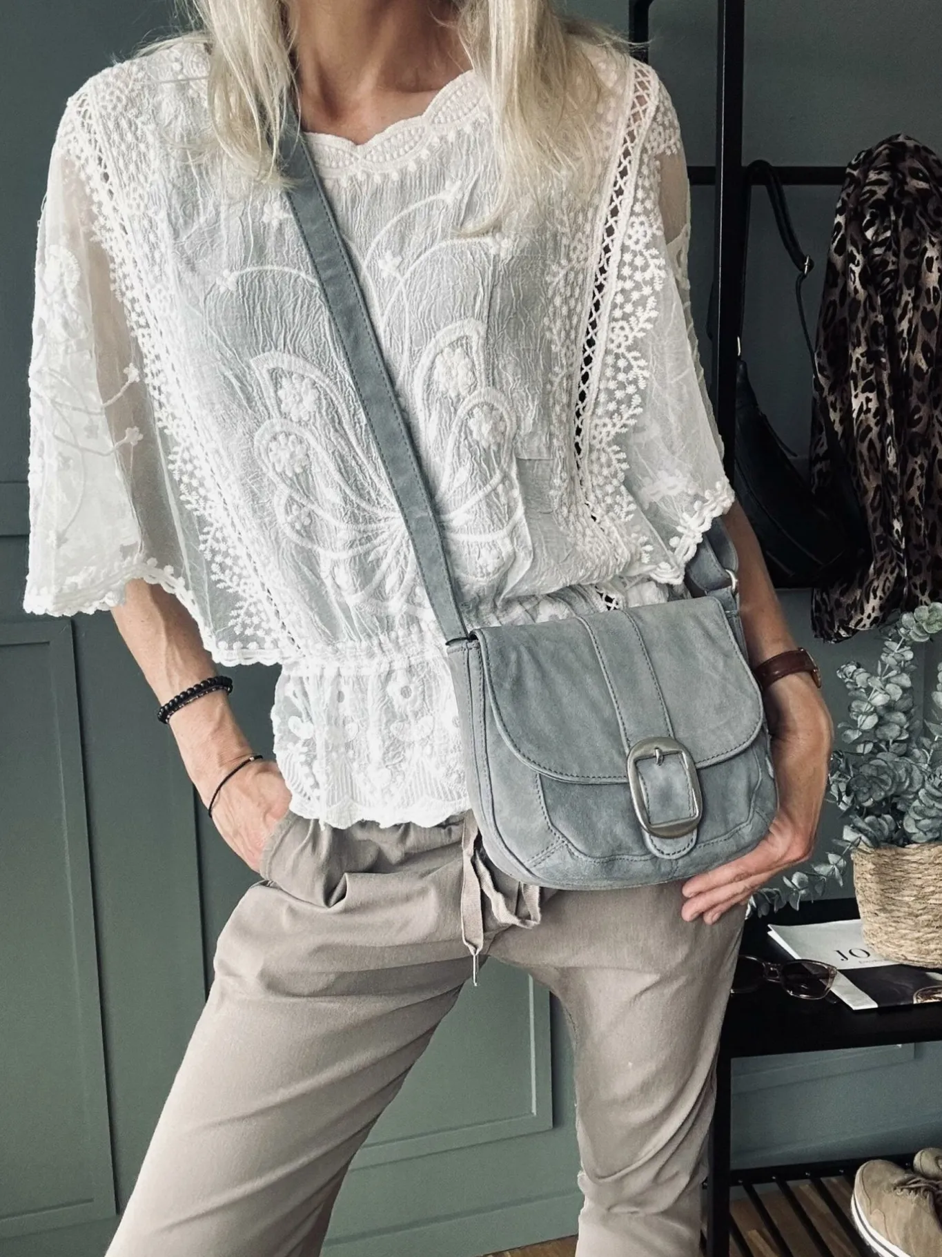 VIAMAJA Cross Body|Læder Tasker<Crossover – Silver grey