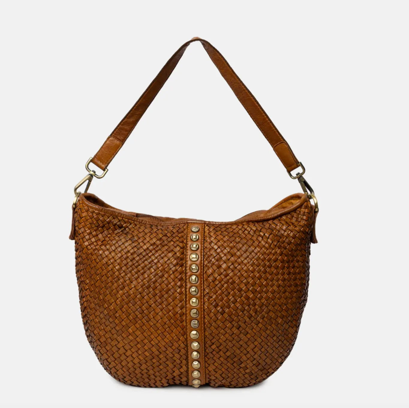VIAMAJA Cross Body|Skuldertasker<Crossover JOMA flet og nitter - Cognac
