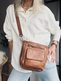 VIAMAJA Cross Body|Skuldertasker<Crossover Lady Cognac