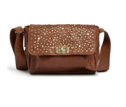 VIAMAJA Cross Body|Læder Tasker<Crossover med nitter - Cognac