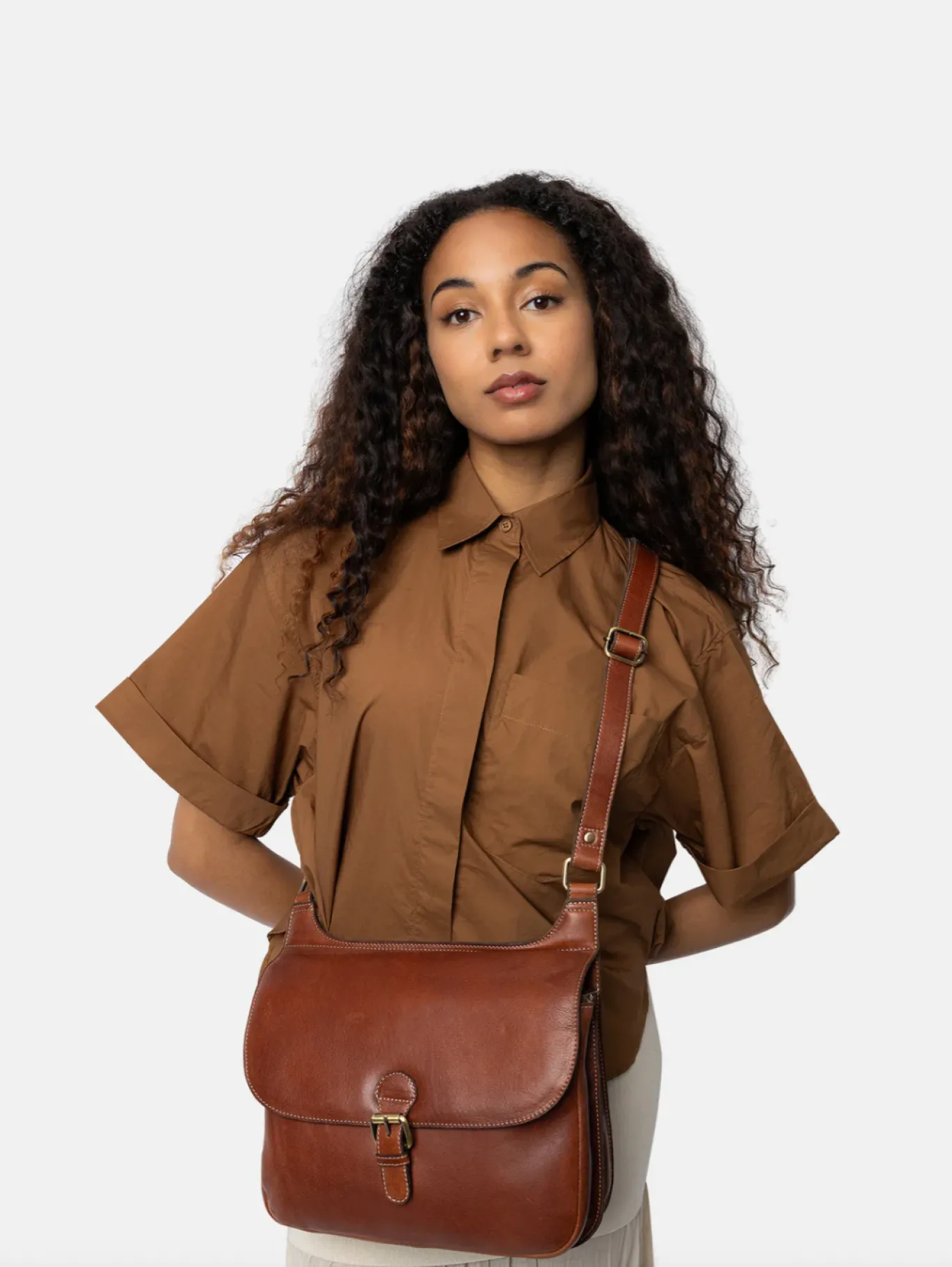 VIAMAJA Cross Body|Skuldertasker<Crossover Milli big - Cognac