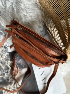 VIAMAJA Cross Body|Skuldertasker<Crossover Raw Dark Cognac