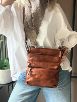 VIAMAJA Cross Body|Skuldertasker<Crossover Raw Dark Cognac