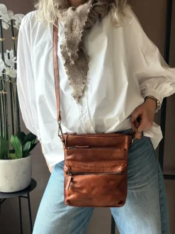 VIAMAJA Cross Body|Skuldertasker<Crossover Raw Dark Cognac