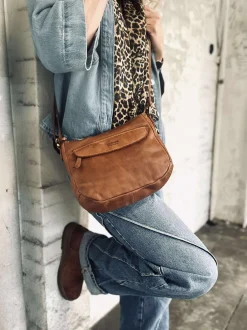 VIAMAJA Cross Body|Læder Tasker<Crossover Raw new Cognac