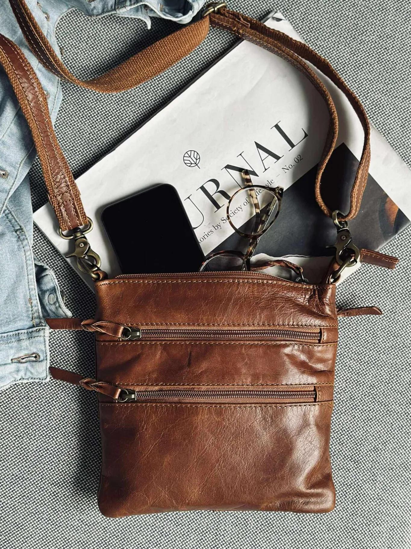 VIAMAJA Cross Body|Læder Tasker<Crossover Regina Cognac