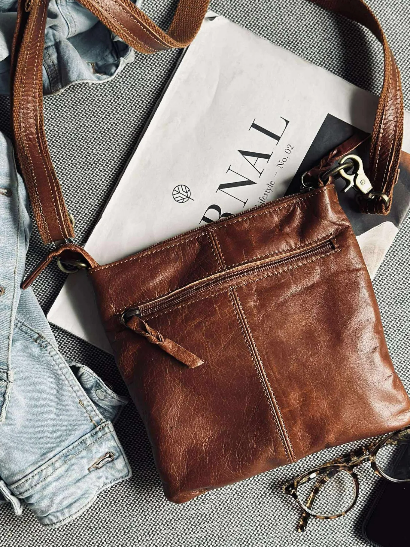 VIAMAJA Cross Body|Læder Tasker<Crossover Regina Cognac