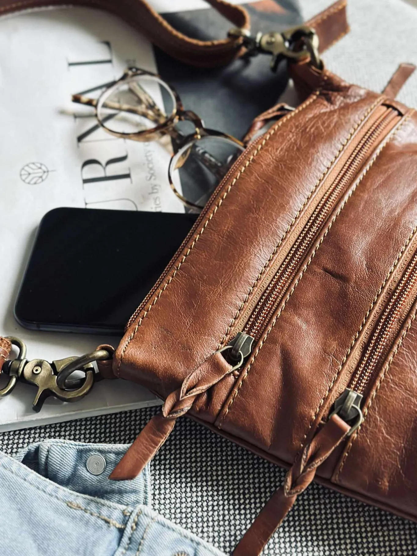 VIAMAJA Cross Body|Læder Tasker<Crossover Regina Cognac