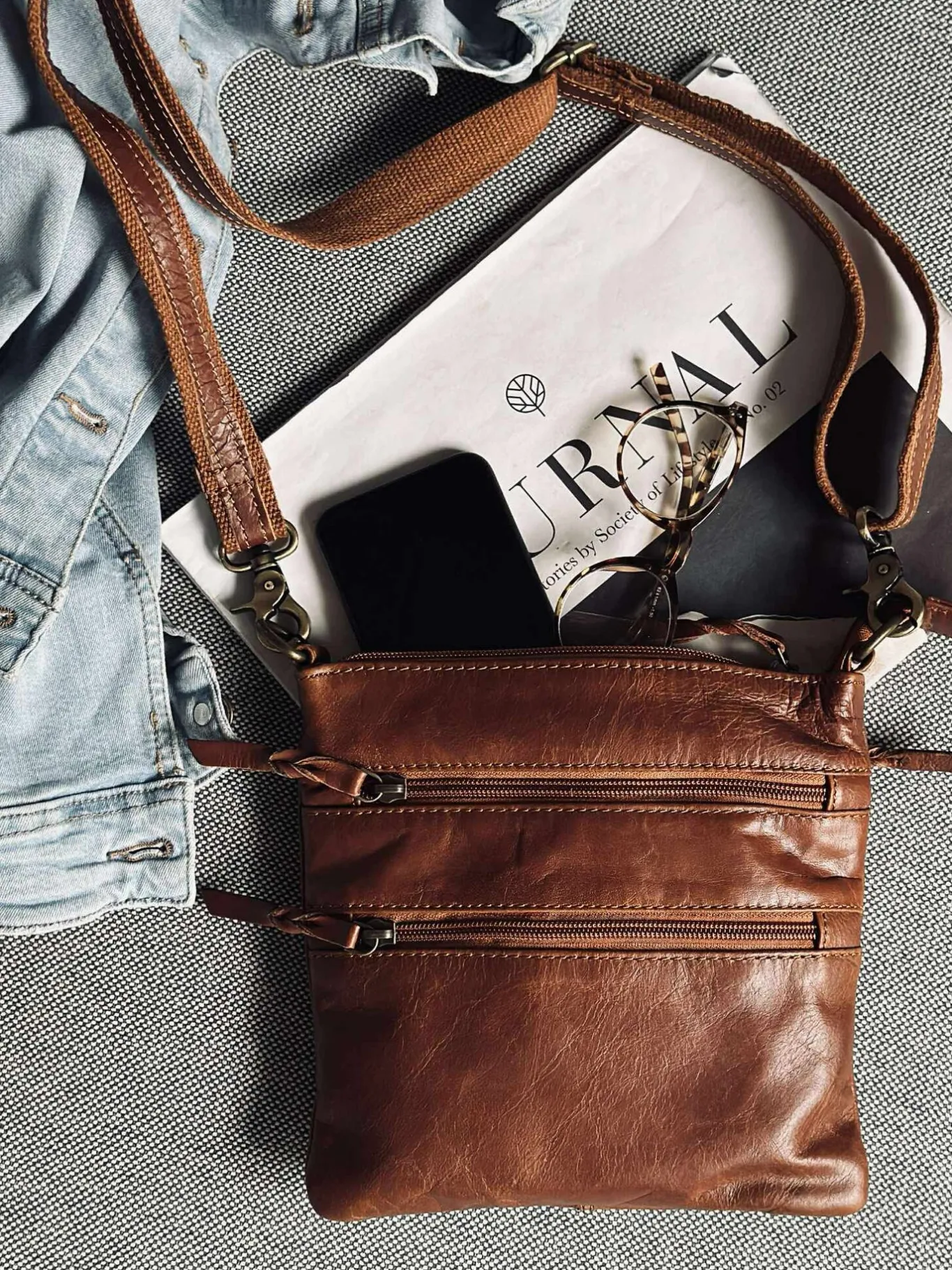 VIAMAJA Cross Body|Læder Tasker<Crossover Regina Cognac