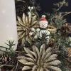 VIAMAJA Duge Og Mundservietter|Jul<Deco blomster med glimmer - 4 stk
