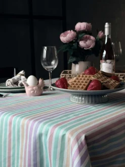 VIAMAJA Duge Og Mundservietter<Dug - Pastel strib