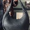 VIAMAJA Computertasker|Læder Tasker<Elegant håndflettet skuldertaske - Black big