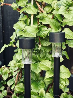 VIAMAJA Udendørs Led|Led Solceller<Fakkel Effekt Black – Sæt med 4 stk