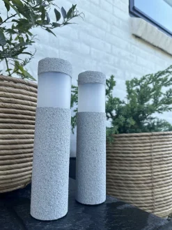 VIAMAJA Udendørs Led|Led Solceller<Fakkel med solceller Stone look – Sæt med 2 stk