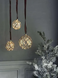 VIAMAJA Led Jul|Jul<Glas ophæng med lys - Flere størrelser