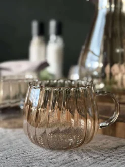 VIAMAJA Krus, Kopper Og Glas<Glaskopper med riller - 4 stk.