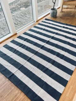 VIAMAJA Gulvtæpper<Gulvtæppe BRED STRIB - 140x200cm koks / natur