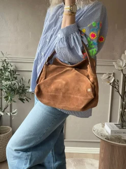 VIAMAJA Cross Body|Læder Tasker<Håndtaske Ruskind cognac