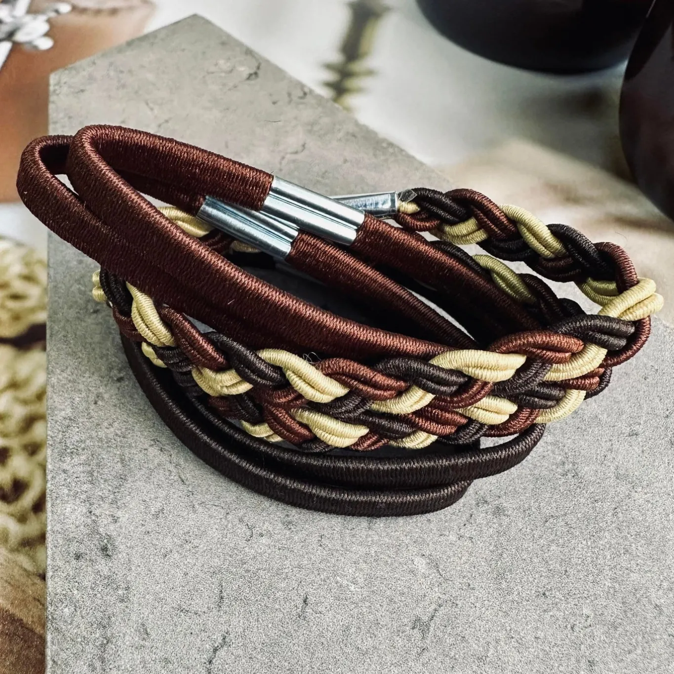 VIAMAJA Hår Accessories<Hårelastikker Brown Mix - 6 stk