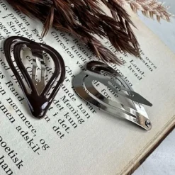 VIAMAJA Hår Accessories<Hårspænder Brown Heart - 2 stk.