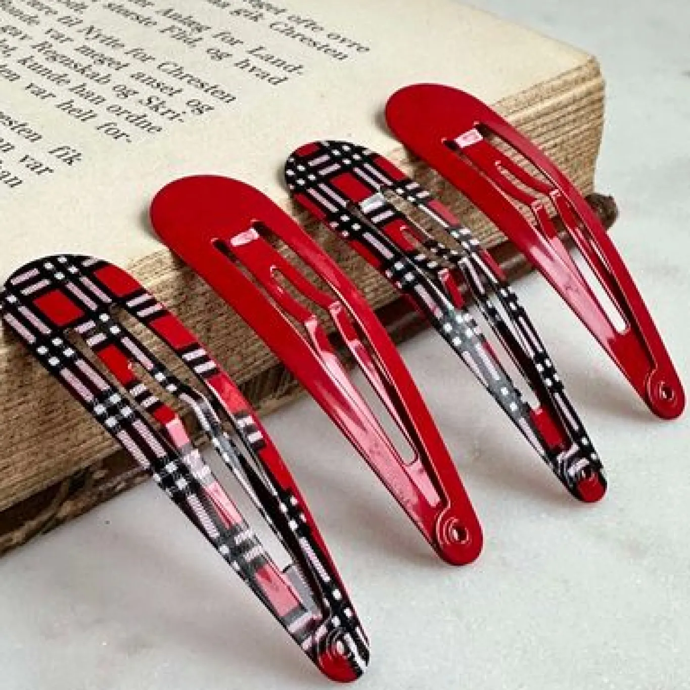 VIAMAJA Hår Accessories<Hårspænder Scottish Red - 4 stk