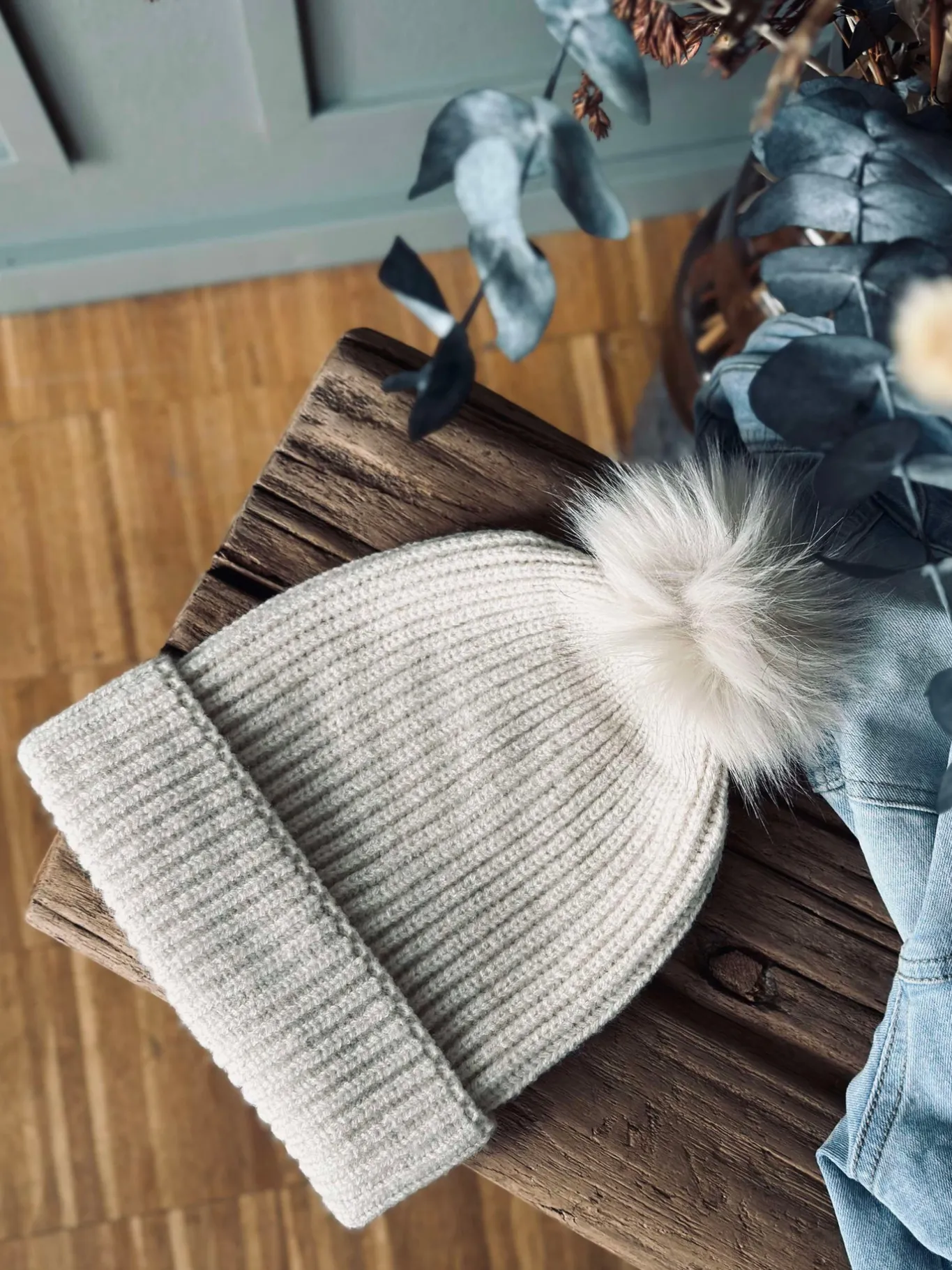 VIAMAJA Huer Og Handsker<Hue med kvast - Creme