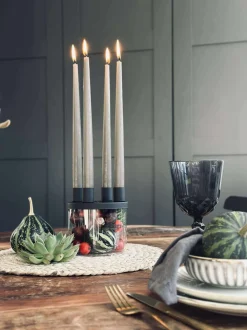 VIAMAJA Lysestager|Jul<Hurricane med glas