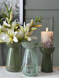 VIAMAJA Vaser|Interiør<Hyacintvase m. Blomsterkant - Grøn