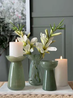 VIAMAJA Vaser|Interiør<Hyacintvase m. Blomsterkant - Grøn