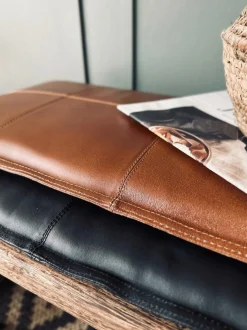 VIAMAJA Puder I Skind|Tæpper Og Puder<Hynde i læder 90 cm - Cognac bøffellæder